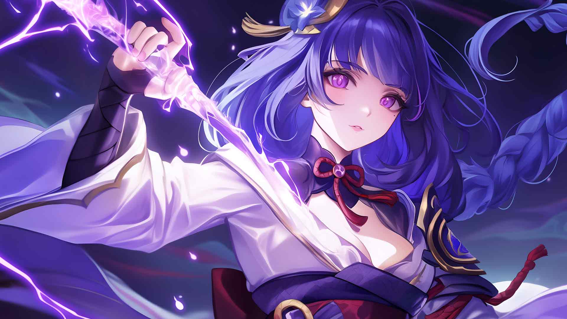 原神雷电将军召唤剑桌面壁纸