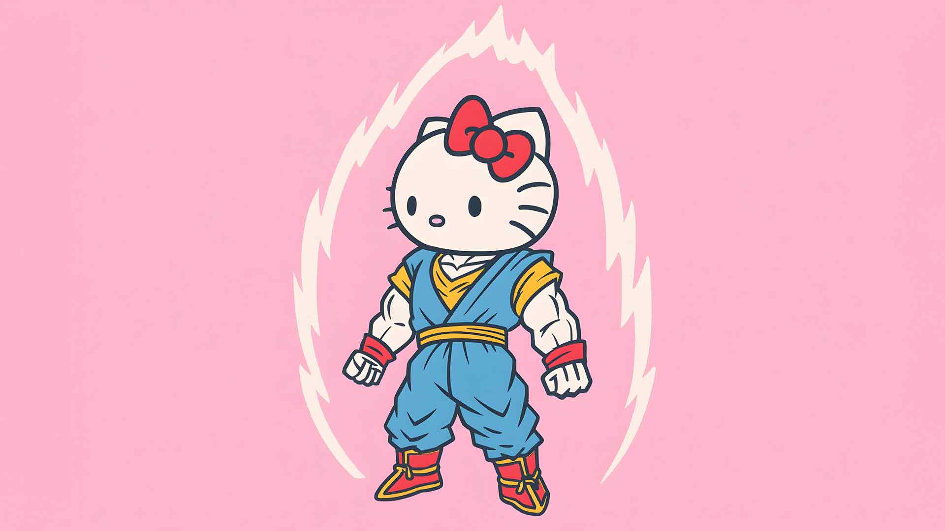 Hello Kitty 悟空超级赛亚人桌面壁纸