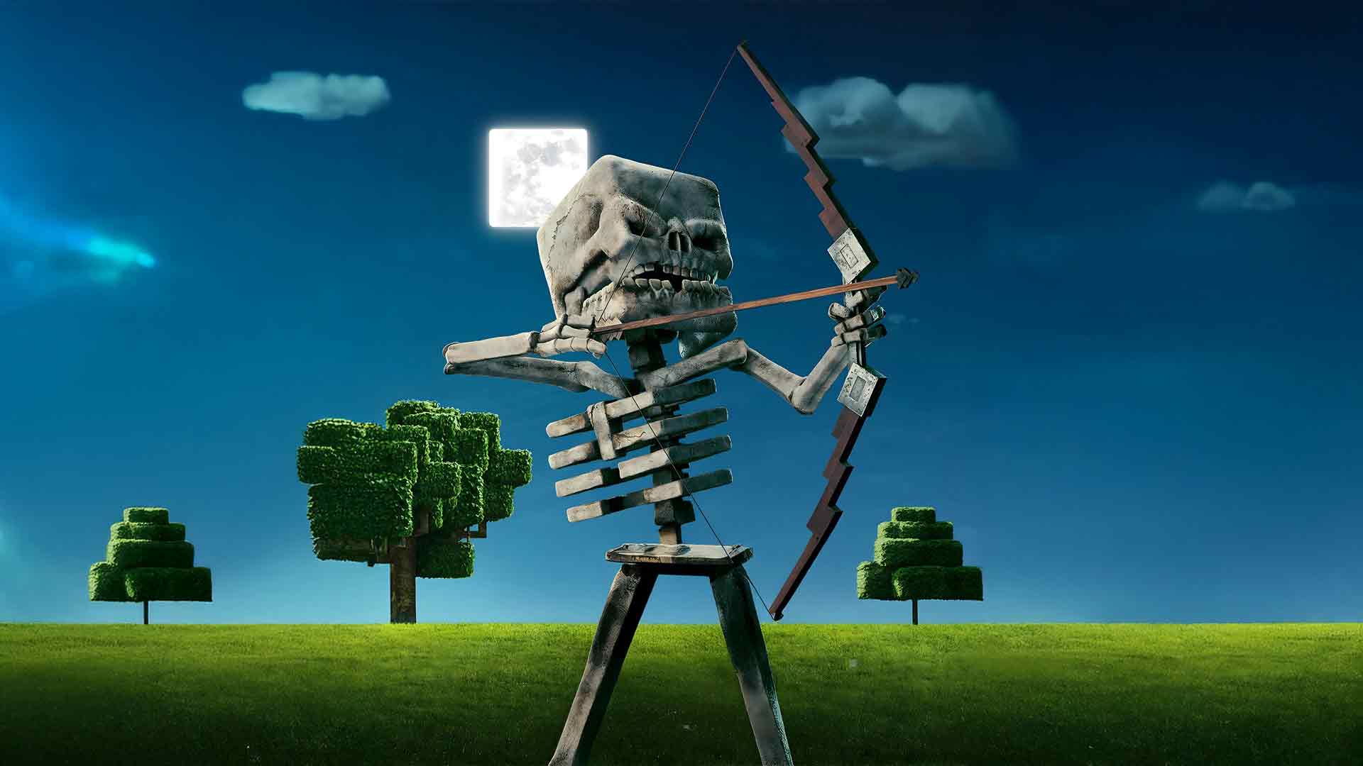 我的世界电影骷髅弓夜月桌面壁纸