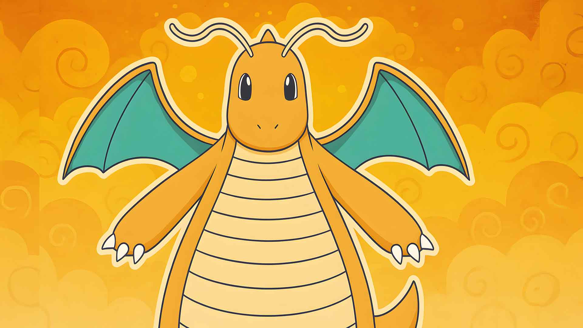 神奇宝贝快龙卡通风格桌面壁纸