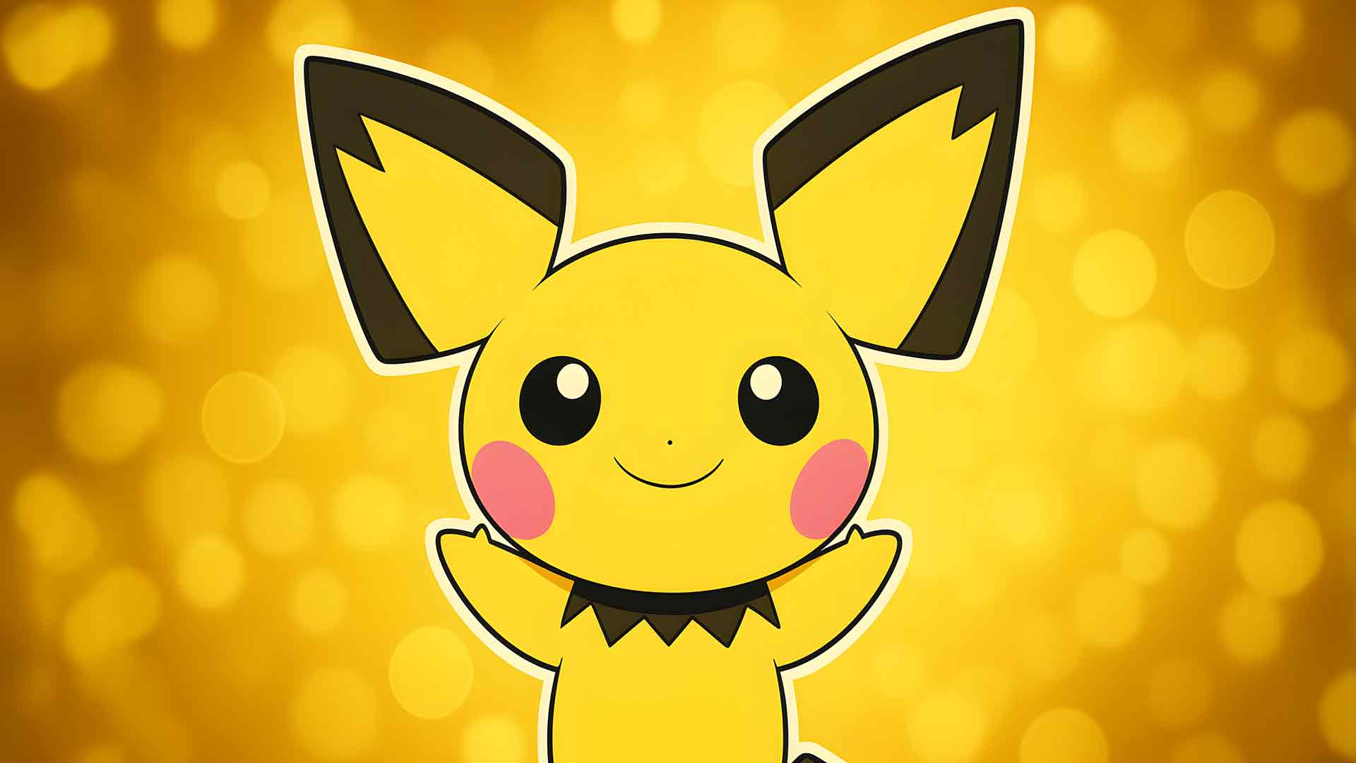 宠物小精灵皮丘快乐桌面壁纸