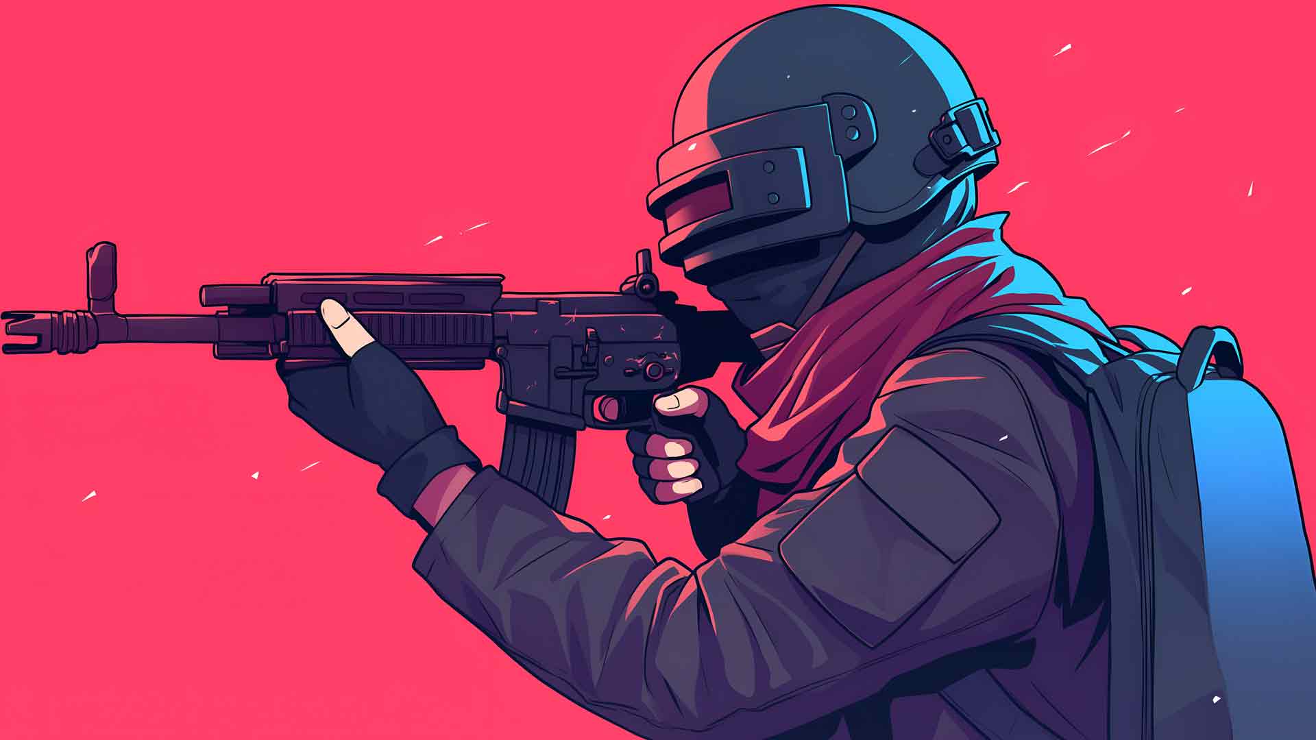 绝地求生玩家瞄准步枪桌面壁纸