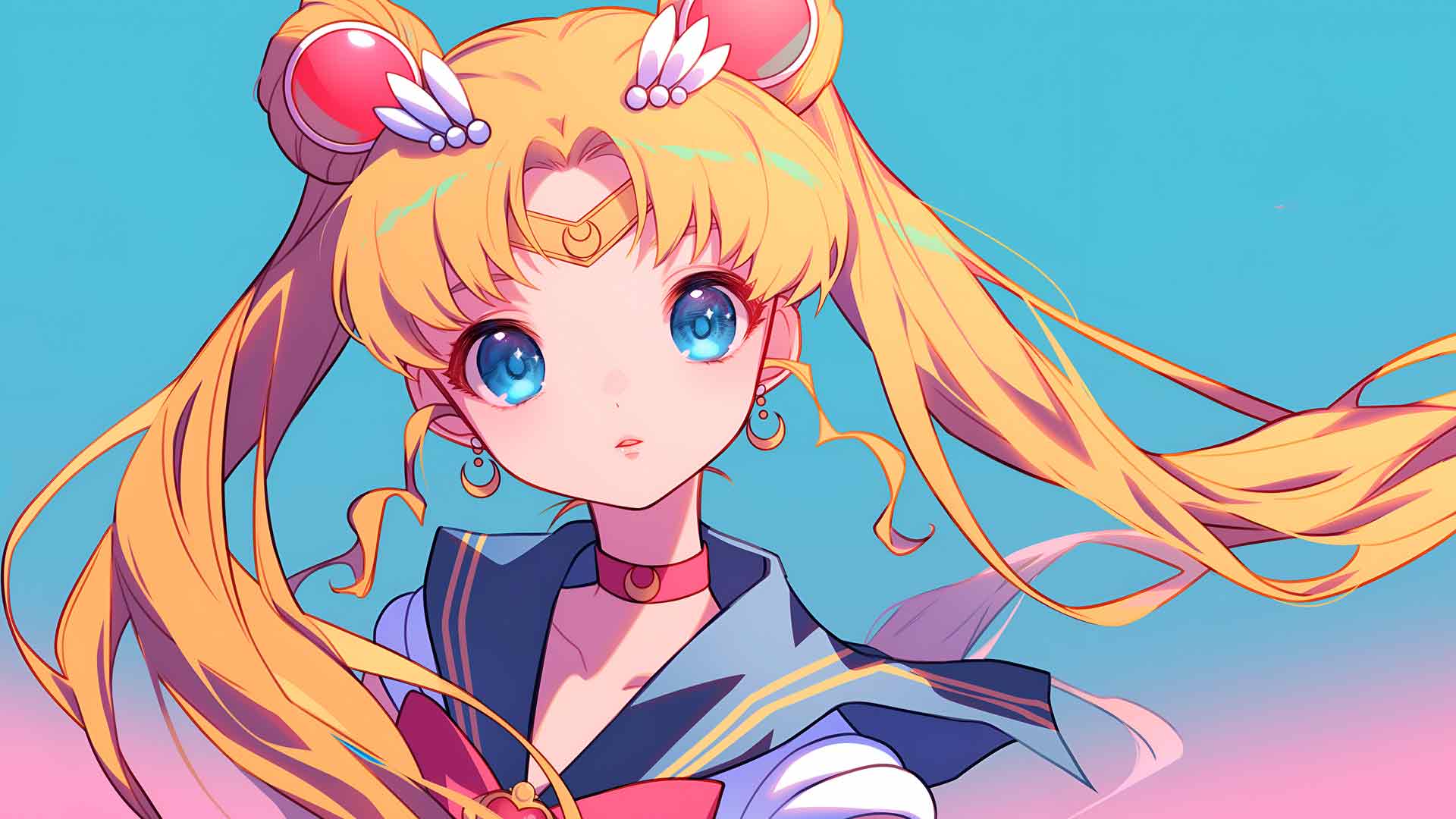 美少女战士春季柔软蓝天桌面壁纸