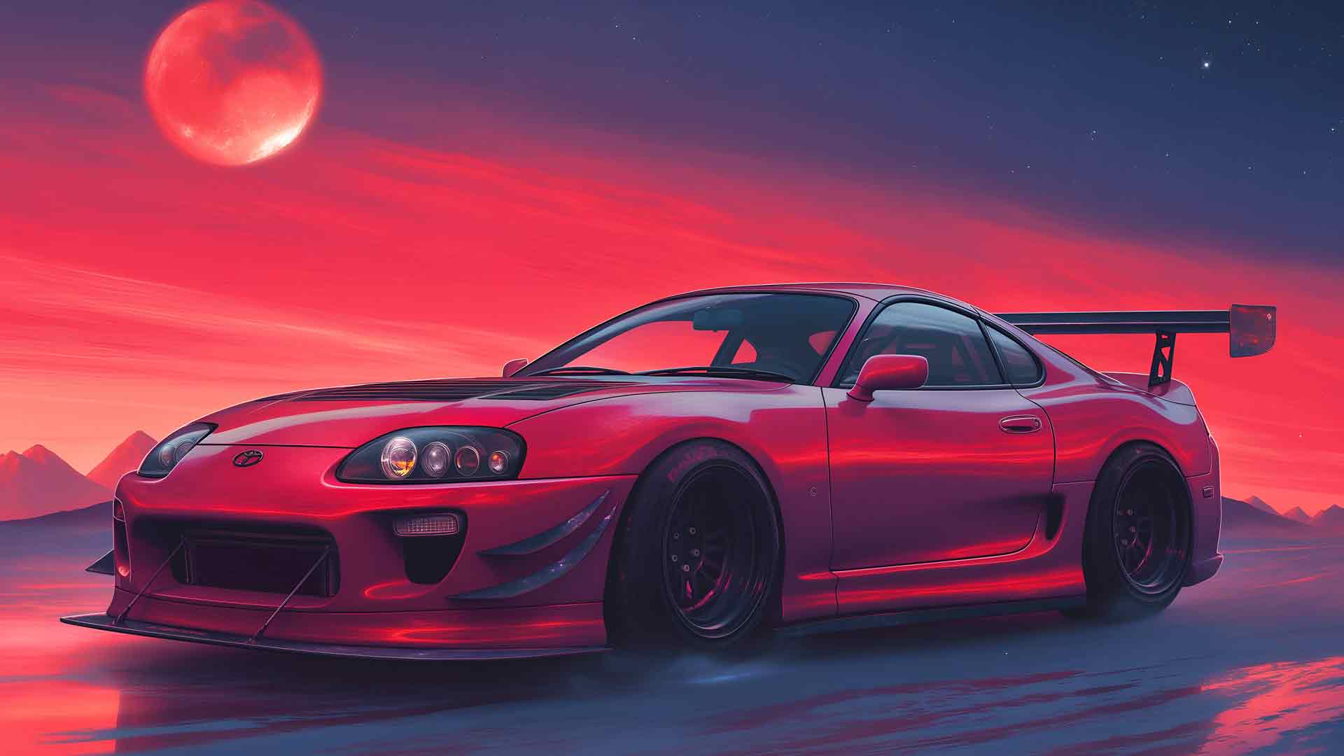 丰田 Supra 火星之夜桌面壁纸