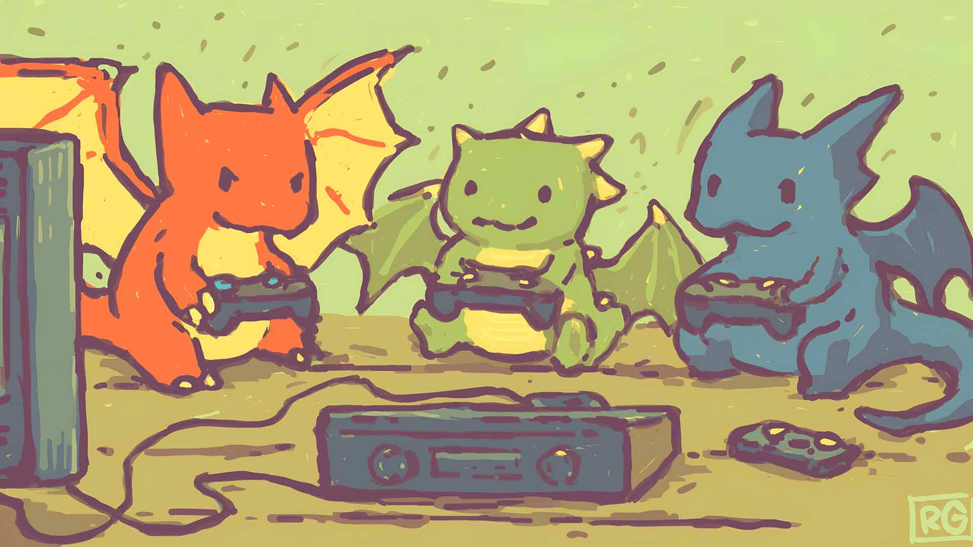 《赤壁龙》玩电子游戏桌面壁纸