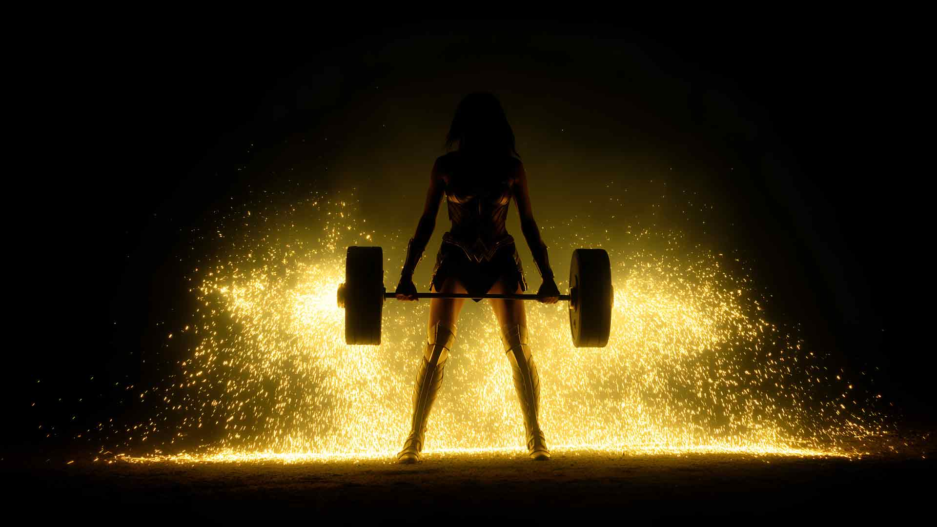 神奇女侠硬拉金色火花桌面壁纸