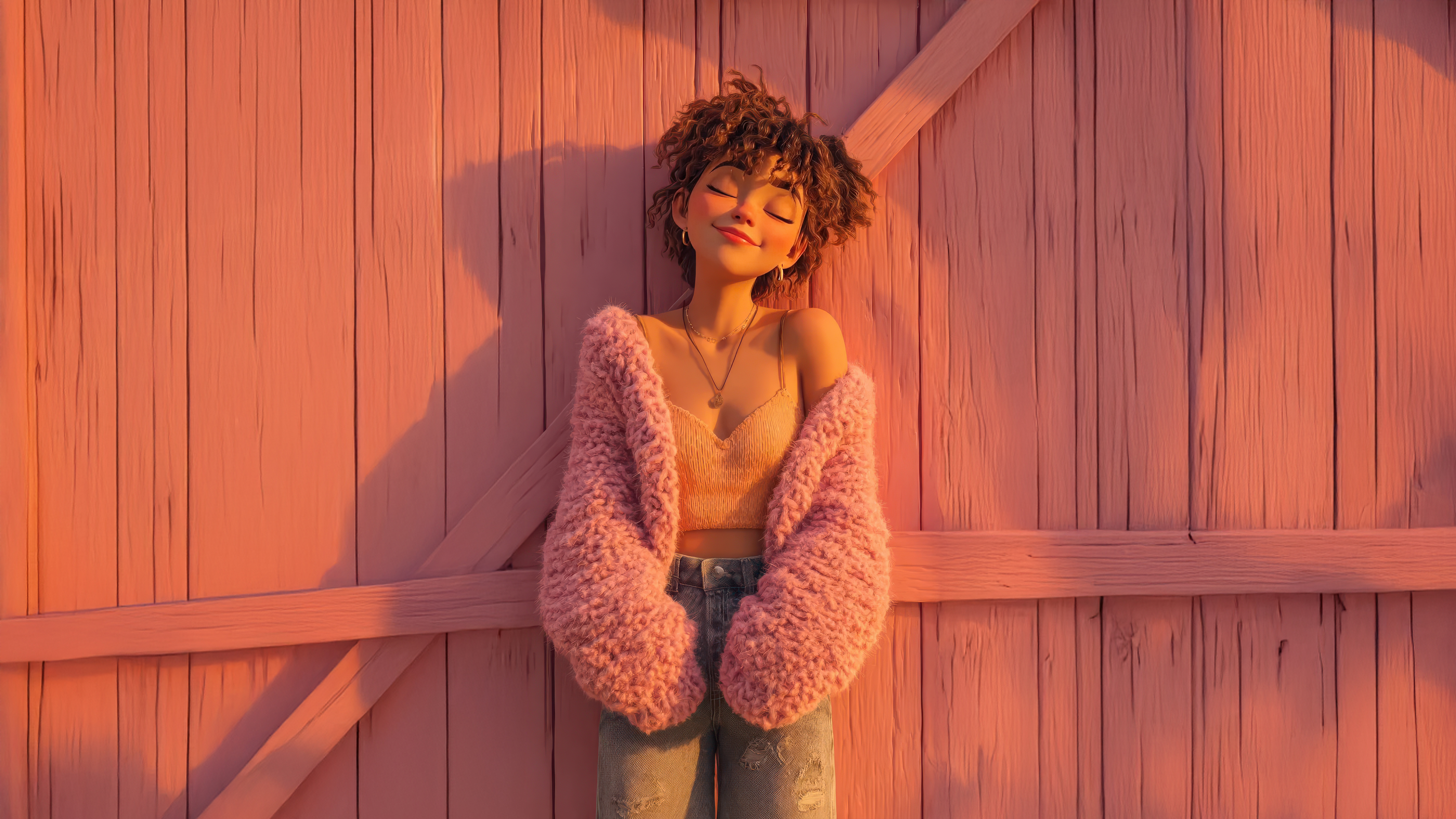 自愈系动漫女孩微笑壁纸