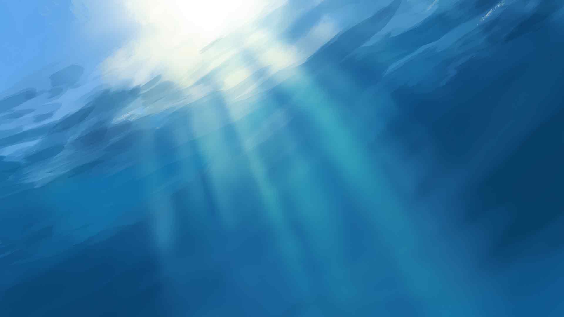 深海美学阳光穿透水面桌面壁纸