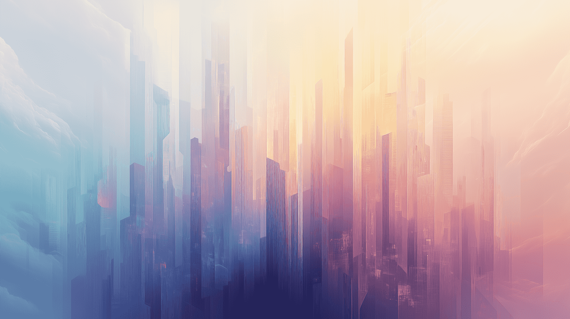 极简主义城市景观高清壁纸柔和色调