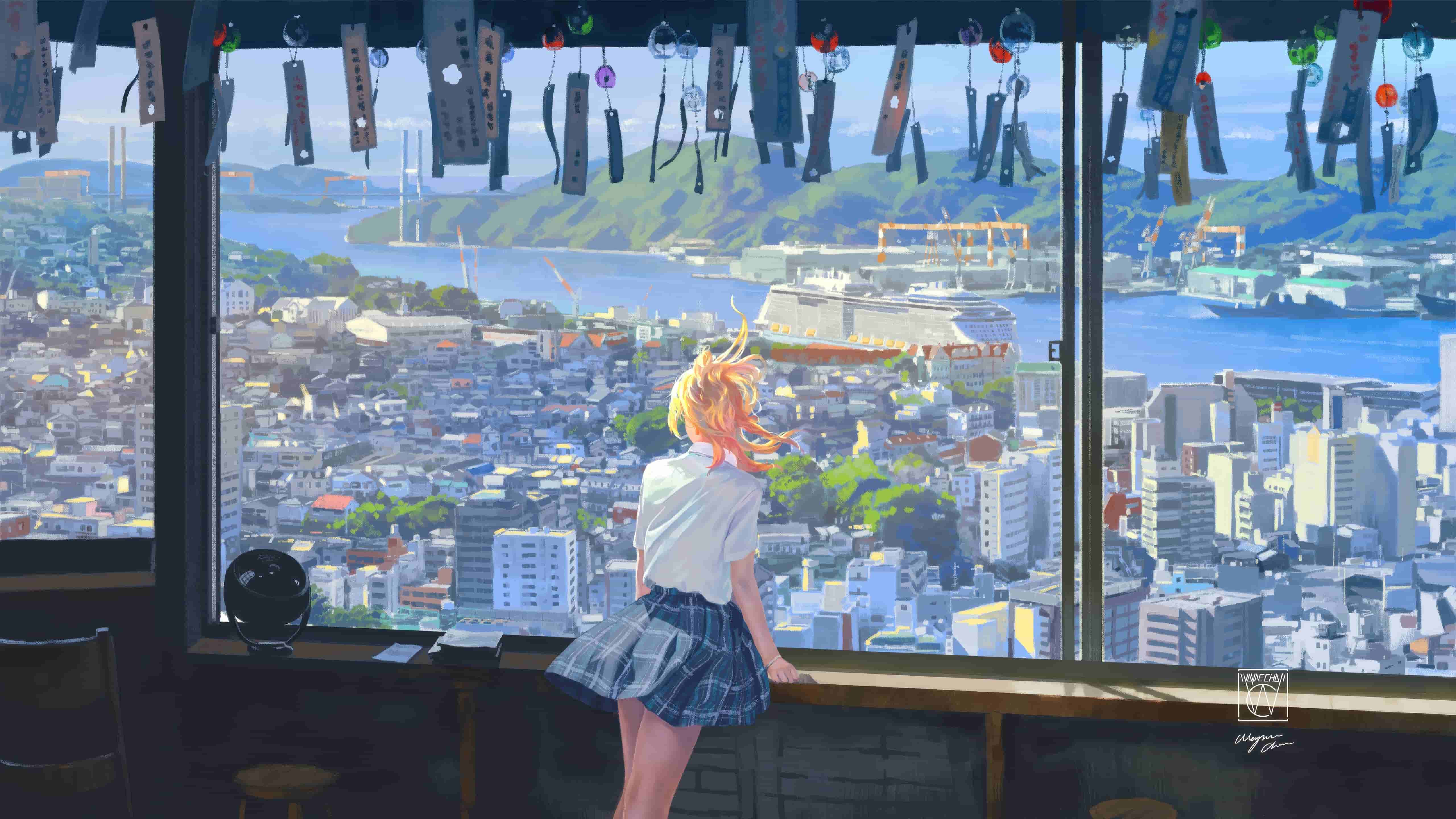 日系长金发动漫女孩