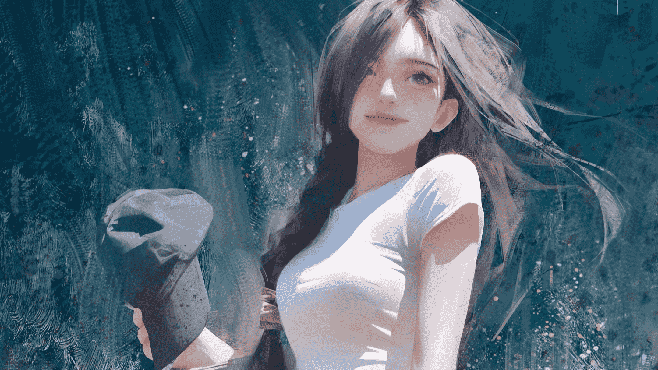 长发女生短发卡通