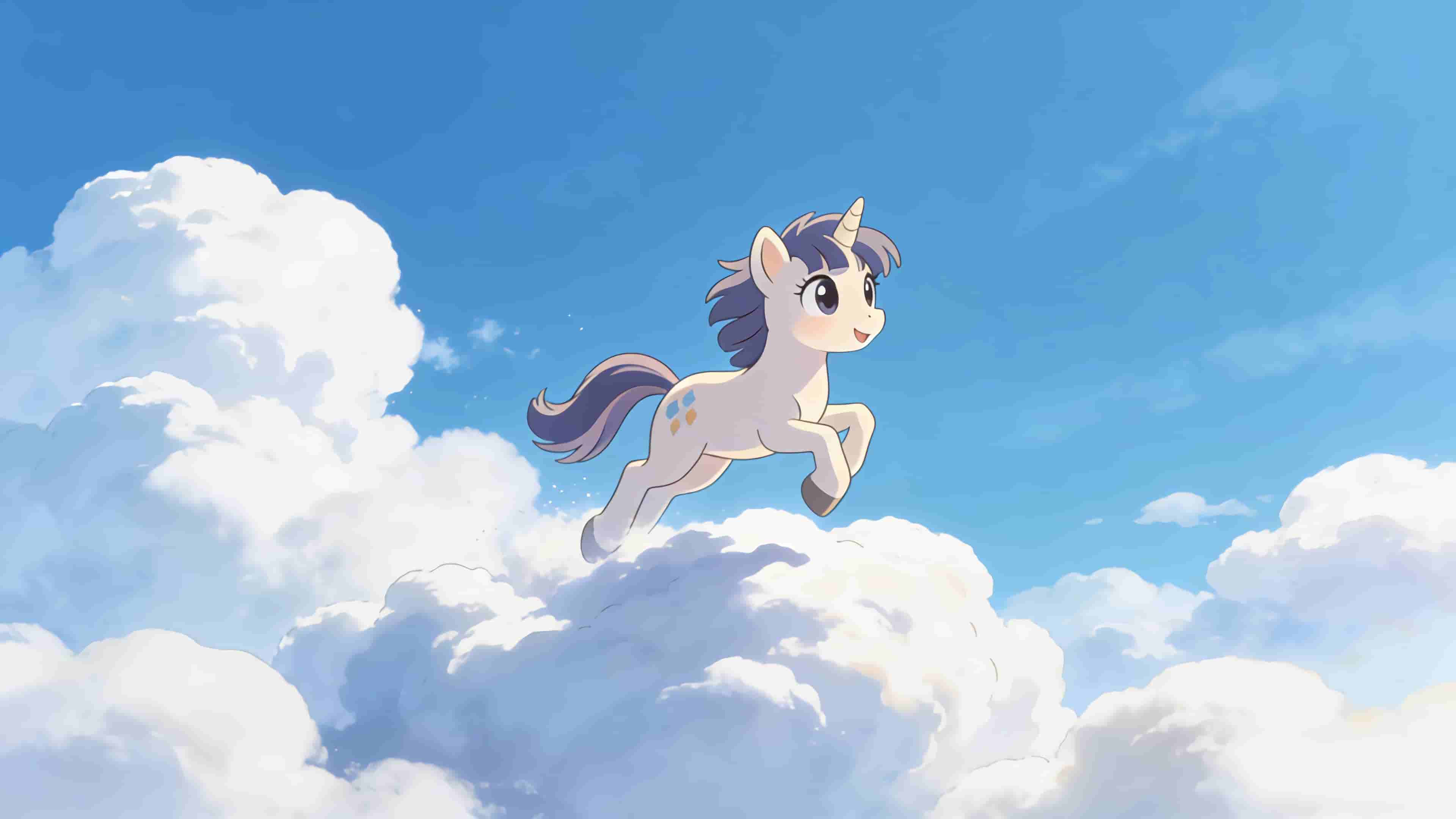 在云上奔跑的小马4k壁纸