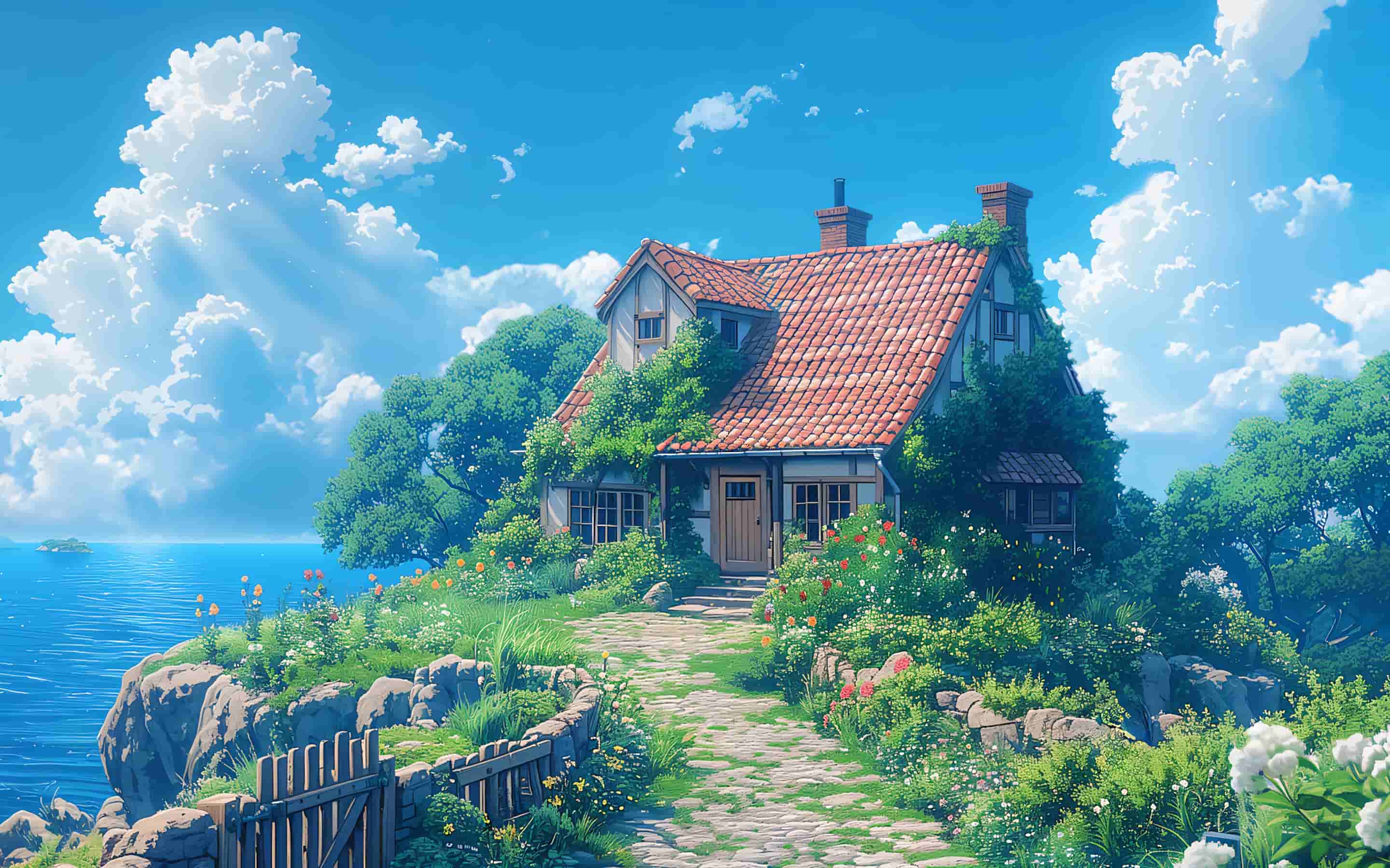 美丽海边风景小屋  壁纸横屏