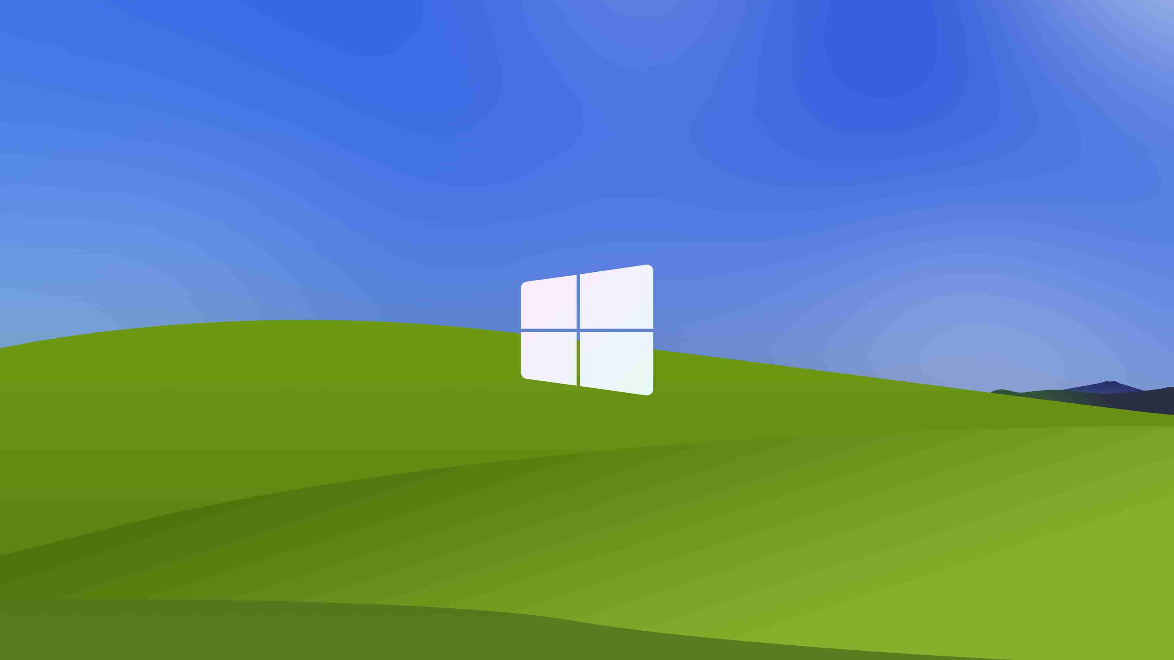 简约 蓝天白云 Windows XP Bliss 4k壁纸 - 极简壁纸
