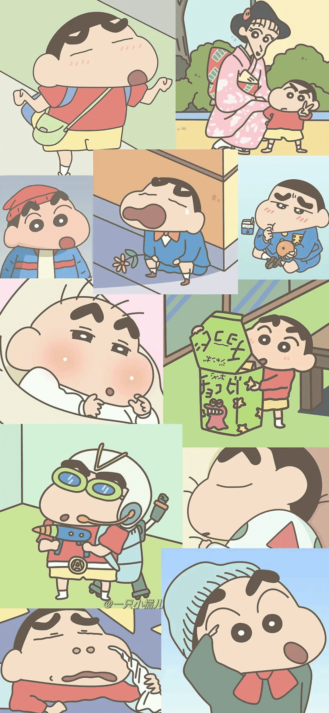 蜡笔小新多场景表情动作合集手机壁纸