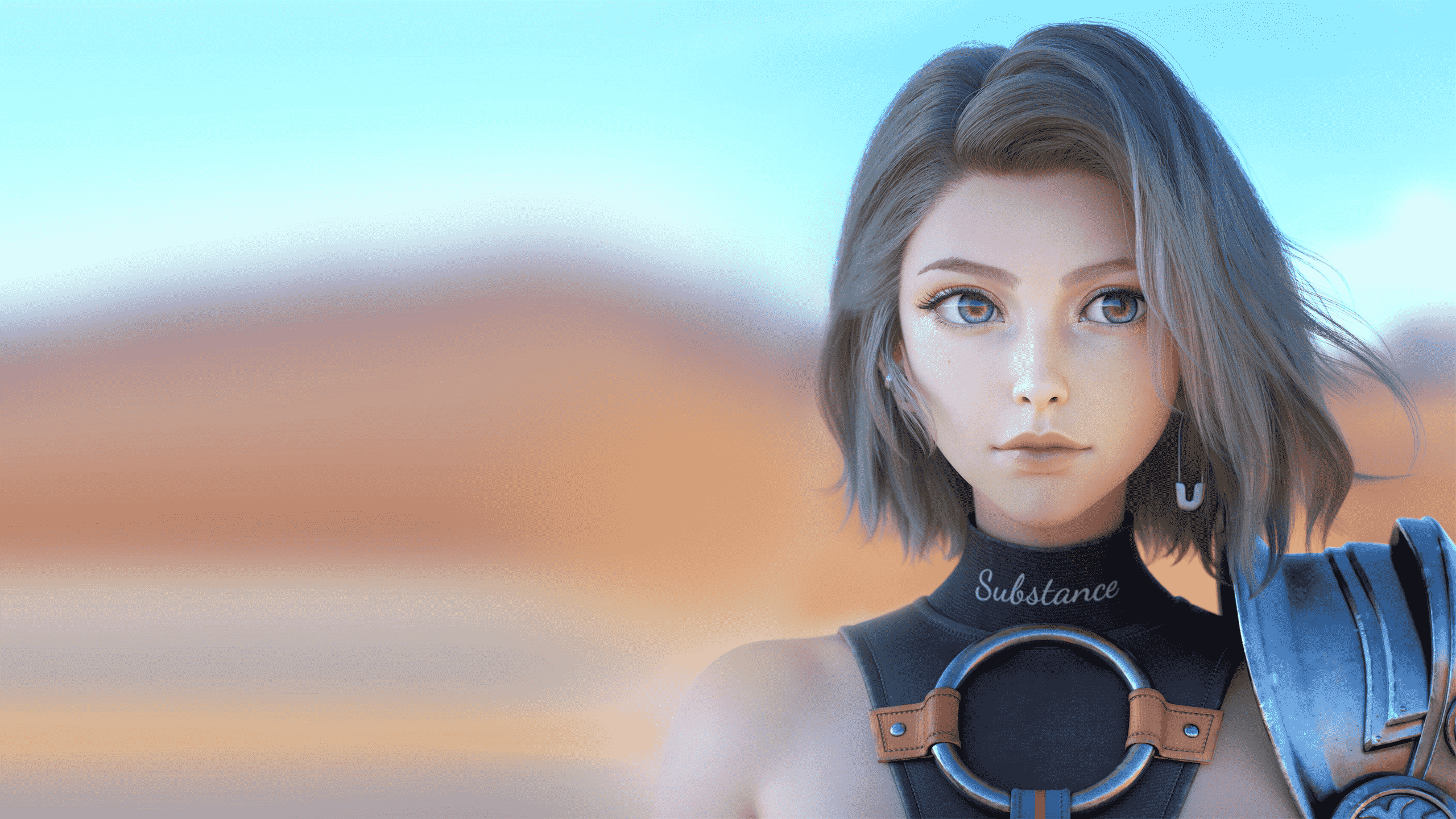 超清短发女生动漫桌面壁纸