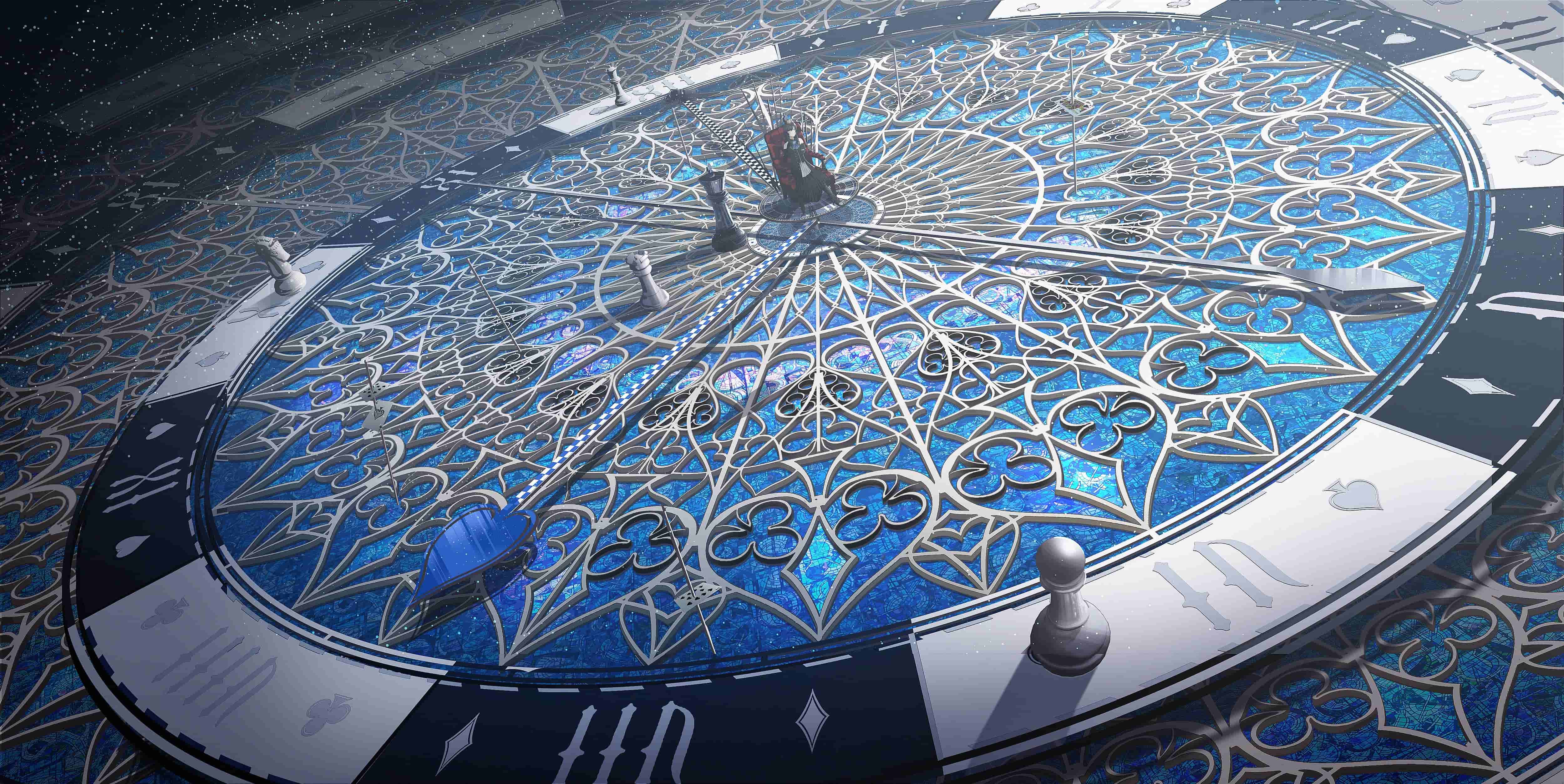 蓝色星河棋盘奇幻机械艺术科幻壁纸