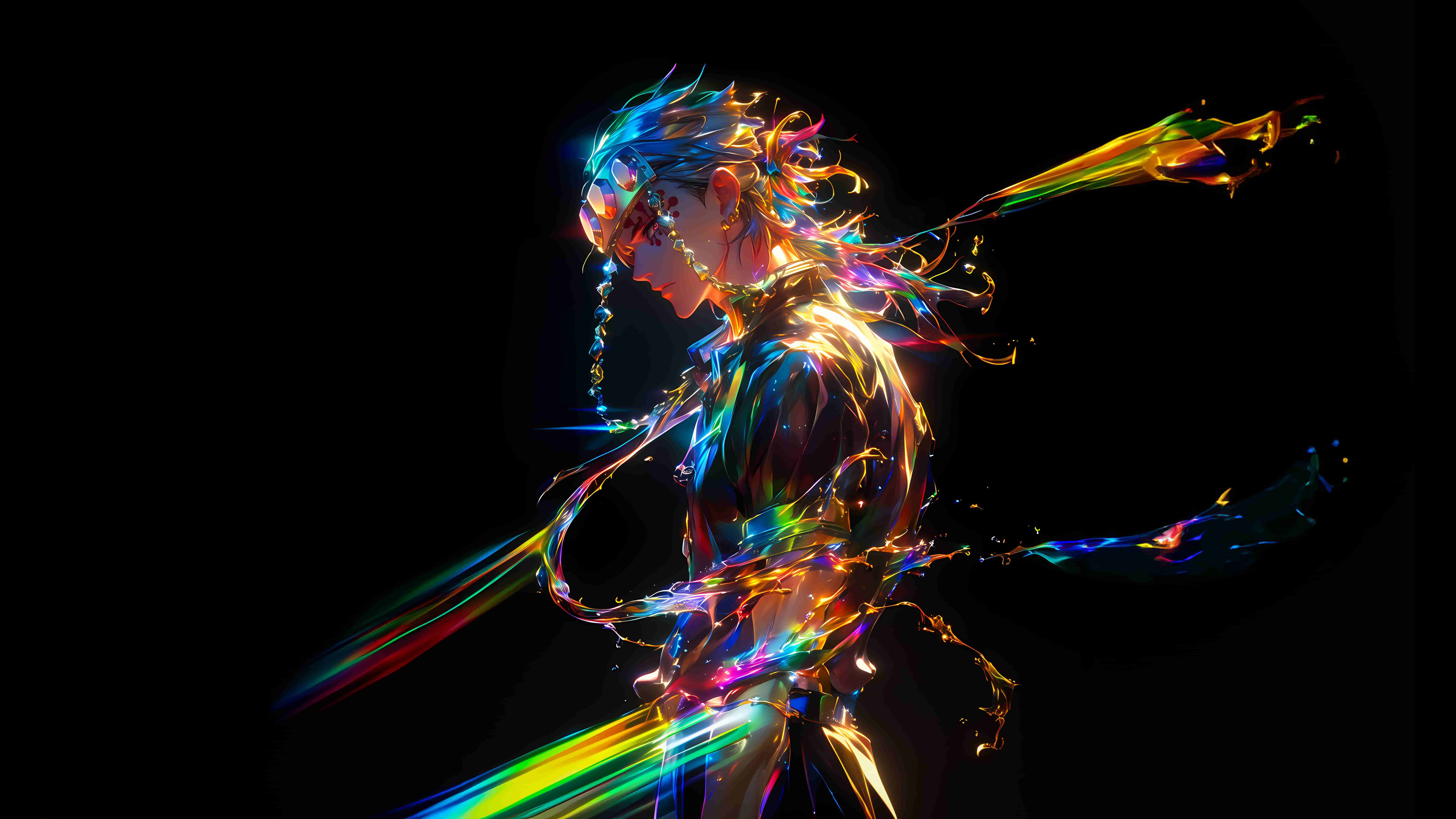 原神流浪者霓虹光效动态姿态游戏原画电脑壁纸