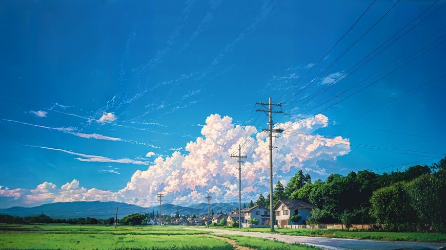 乡村道路 蓝天白云